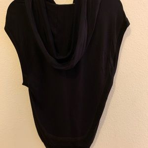 Black athleta short sleeve zip hoodie